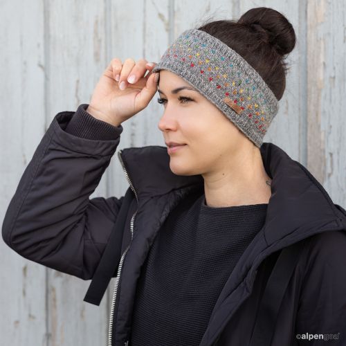 Stirnband Nadja Regenbogen Mittelgrau Tragebeispiel 2